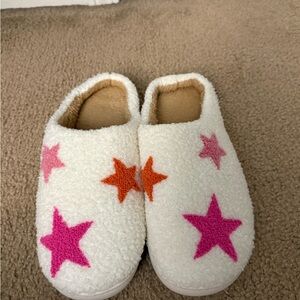 Cozy Star Patterned Slippers never used